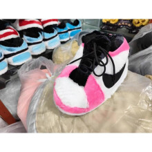 (34 44,玫红)Funny Home Slippers Yeezy Couple Winter Warm Fuzzy Shoes Indoor Outdoor Non-Slip