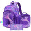 (purple) Unicorn Glitter 3-Piece Backpack Set, Cute Kids School Backpack, Breathable Polyester 1