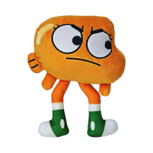 (As shown, orange 25cm) World of Gumball Plush Toy Anime Collectible Figure Mismatched Mouth Series Youth Gift