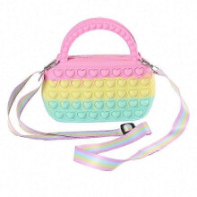 Pop Fidget Purse Shoulder Bag, Push Bubble Sensory Crossbody Bag for Girls, Fidget Popper Toy for Kids Party Gifts