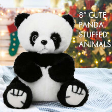 (Default,8 inches without light up)2025 New LED Light Up Panda Plush Toy 12 Inch Glowing Stuffed Animal Soft Cuddly Bear Gift for Kids