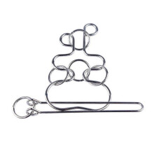 (big gourd) Metal Buckle Rings Brain Game Toy Fidgets Locked Puzzle Teaser Toy for Family Kids Autisms ADD Tension Alleviation Toy