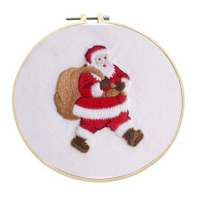 Kit de broderie de Noël à faire soi-même (3 pièces) - Fournitures pour loisirs créatifs Père Noël