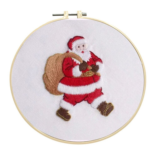 3-delat DIY-broderikit för jultomten, pysselmaterial