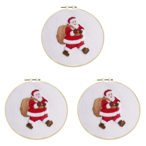 3-delat DIY-broderikit för jultomten, pysselmaterial 1
