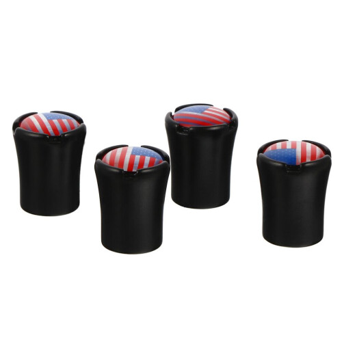 4 ventieldopjes met Amerikaanse vlag, zwart 2