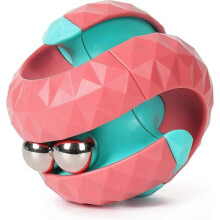 (Pink) 1/2/4pcs Rotating Cube Bead Orbit Ball Maze Ball Fidget Hand Spinner Sensory Toys Anxiety Relief