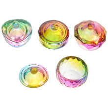 4 glass manicure/nail bowls with lids, made of acrylic