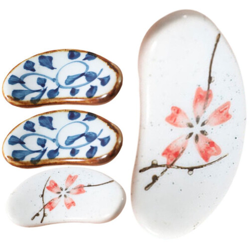 4 washable ceramic chopstick holders for home use 2