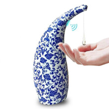 (Blue)300mL Infrared Automatic Soap Dispenser for Hands-Free Use with Liquid, Lotion, or Gel in Bathrooms and Kitchens