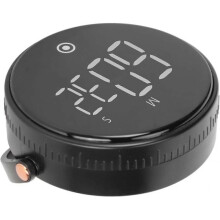 (Black) Kitchen Timer, Low Noise Magnetic Digital Kitchen Timer Silicone Buttons 3in LED for Classroom (White)