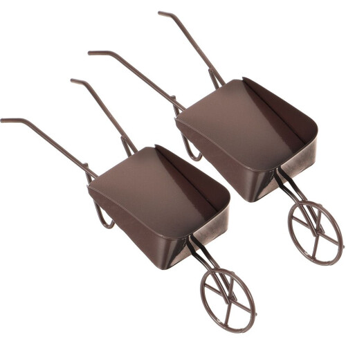 4 mini-skottkärror i metall till dockhus 1