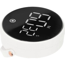 (White) Kitchen Timer, Low Noise Magnetic Digital Kitchen Timer Silicone Buttons 3in LED for Classroom (White)