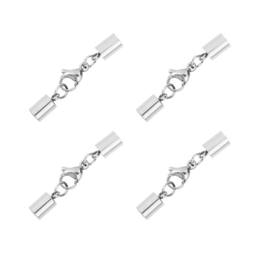 4 fermoirs de cordon de 4,0 mm pour bracelet et collier