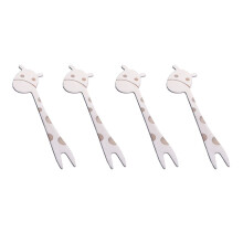 4 fruktgafflar med giraffmönster för barn