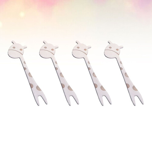 4 fruit forks with giraffe pattern for children 1