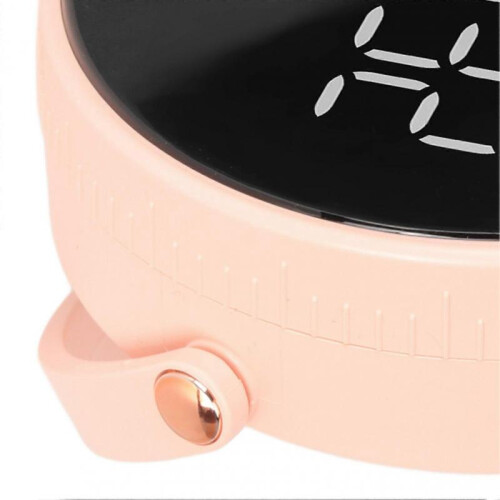 3in LED Digital Timer Rotatable Magnetic Low Noise ABS Shell Silicone Buttons Kitchen Timer Pink 1