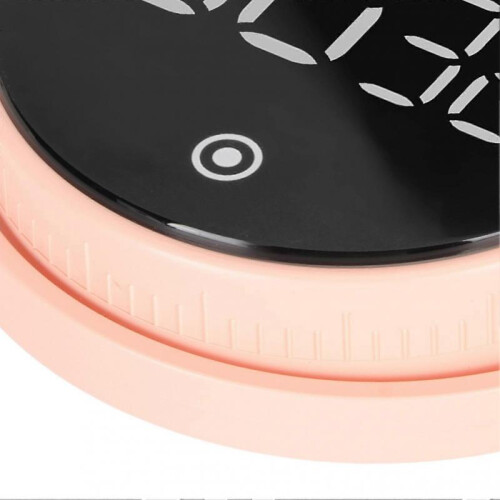 3in LED Digital Timer Rotatable Magnetic Low Noise ABS Shell Silicone Buttons Kitchen Timer Pink 2