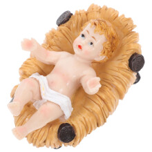 Pequeño ángel navideño de resina con niño Jesús, hecho a mano, decoración de mesa