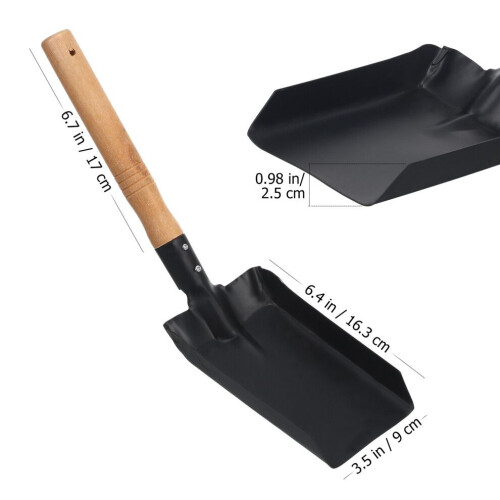 Liten järnspade med trähandtag för trädgård och avfallshantering 1