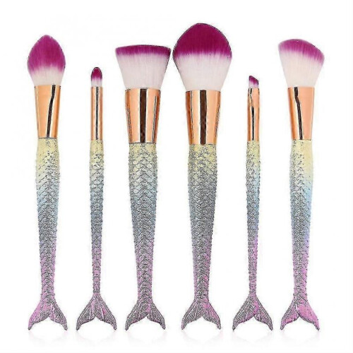 6-Piece Fish Shaped Makeup Brush Set for Professional Cosmetic Application 1