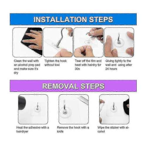 10 Pack No Drill Adhesive Ceiling Hooks for Hanging Plants & Decorations - UK Home Essentials 2
