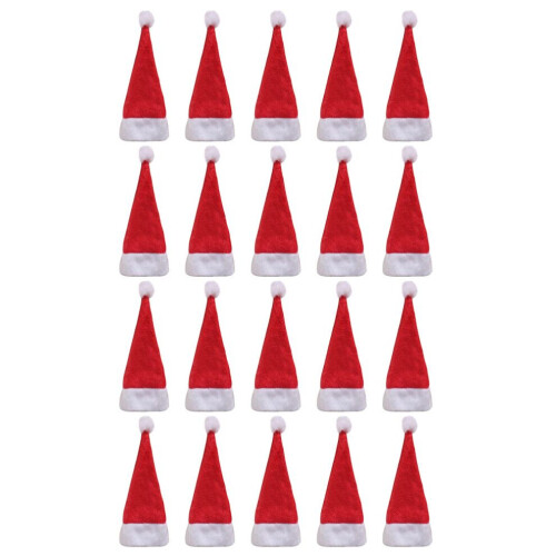 20 gorros navideños de piruleta, mini gorros de Papá Noel, envoltorios de caramelos 1