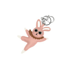 Artistic Ballet Rabbit Keychain With Delicate Stitching-Pink