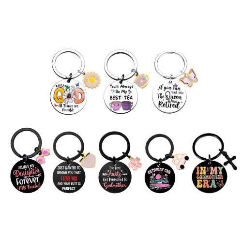 Keepsakes Keychain For Godparents Stainless Steel Personalize-9 1