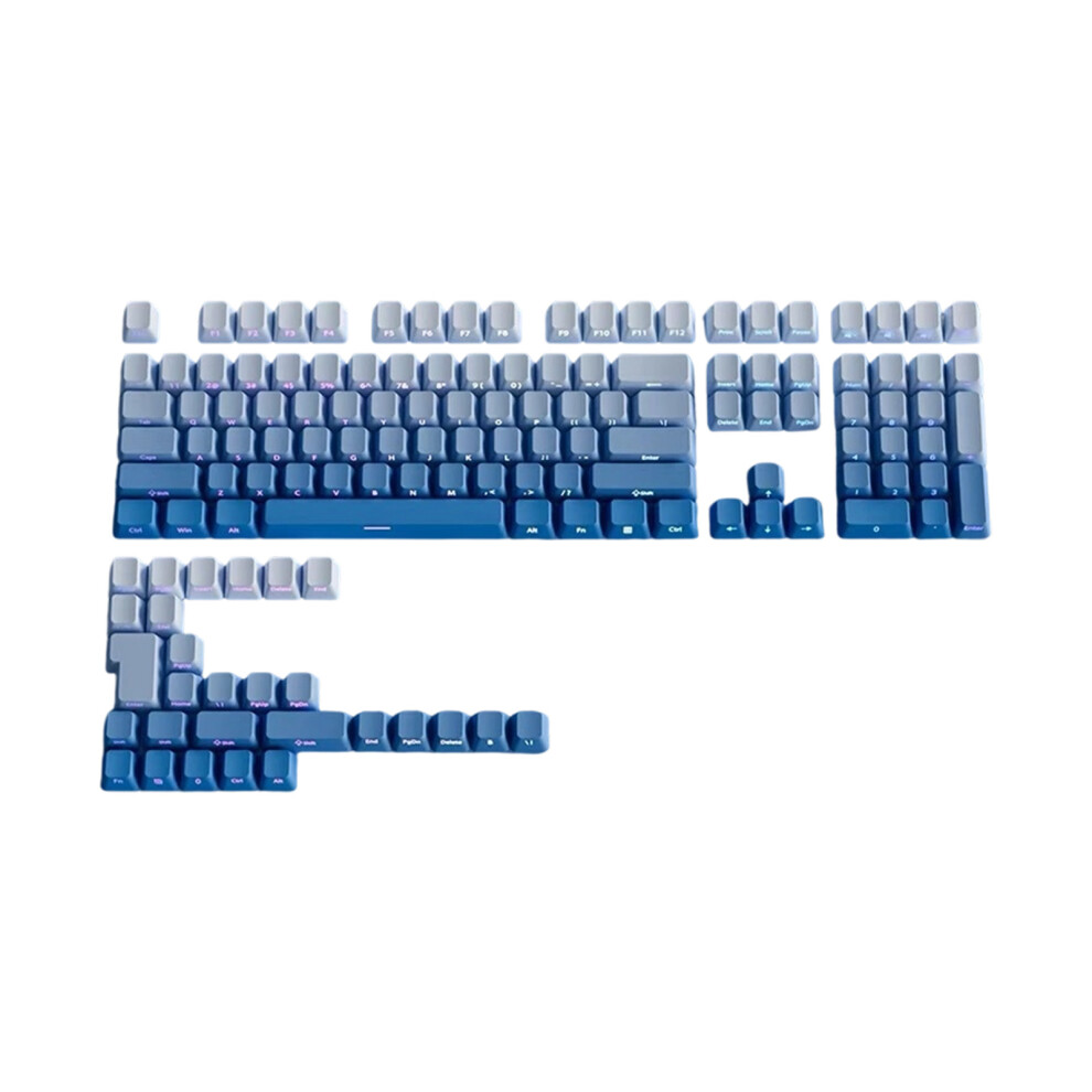 133 Keys Gradation Key Caps Set Pbt Engraved Side-Mist Blue 7696000269467