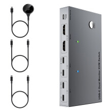 Double Monitor KVM Switcher USB C Dock Connecting 2 Laptops To 2