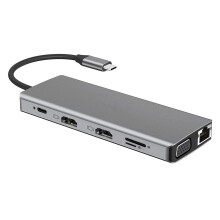12 In 1 USB C Hubs With Ethernet Port Video Output USB A-100M