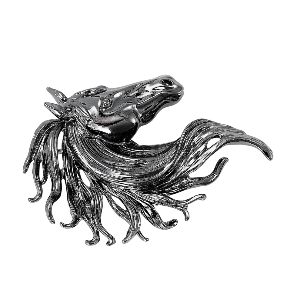 Black Alloy Horse Brooch Three Color Addition For Outfit