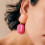 1 paire de boucles d'oreilles carrées teintes à la main,-Rouge 7