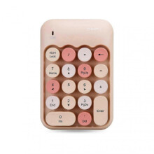 (Milk Tea)Compact 2.4G Wireless 18-Key Keyboard for Space-Saving Use with Laptops and Desktops