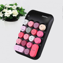 (Lipstick Mixed Colors)Compact 2.4G Wireless 18-Key Keyboard for Space-Saving Use with Laptops and Desktops