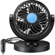 Portable 12V Car Fan with 360 Rotation - Strong Wind & Low Noise for Enhanced Cooling