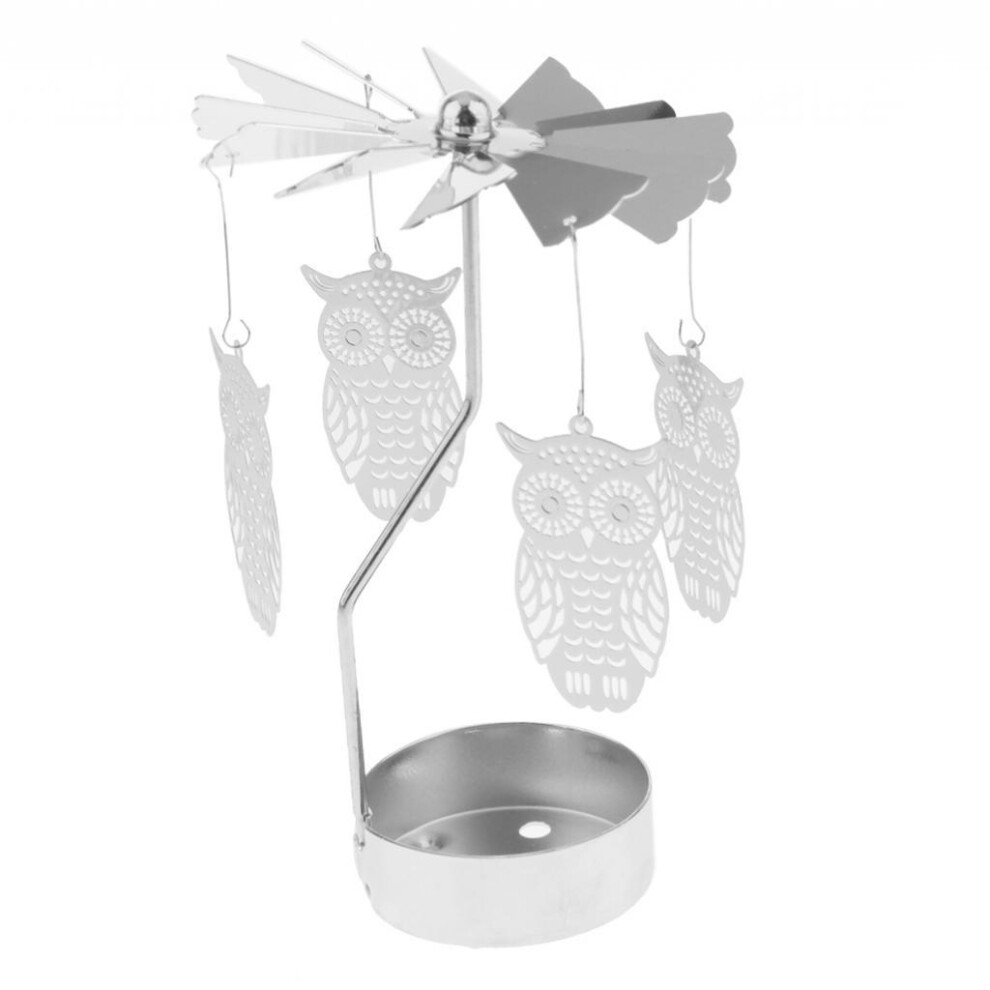 (Owl, 44x13cm) Christmas Decor Rotating Candle Tea Light Holder Candlestick Angle-image-OPC-PMXPTVQ-NEW