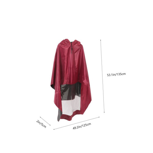 Regnponcho för resor, mörkröd, 1 set 1