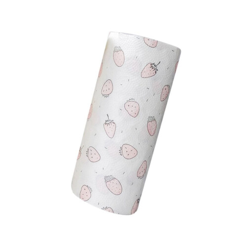 Rulle med tryckt papper, rosa tillbehör