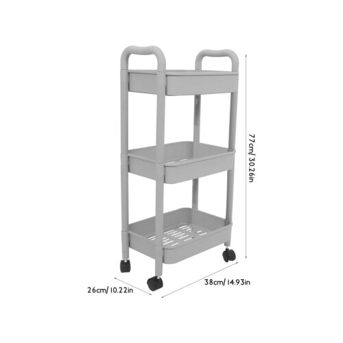 Rolling cart with storage compartments and drawers, mobile shelf 1