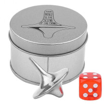 Classic Zinc Alloy Silver Style Totem Accurate Spinning Top Zinc alloy silver new+Dice+Iron box