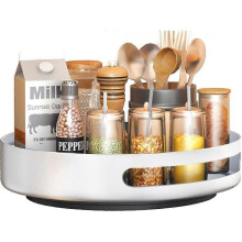 Sleek Rotating Spice Rack Organiser - 10-Inch Metal Turntable for Pantry & Cabinet Storage