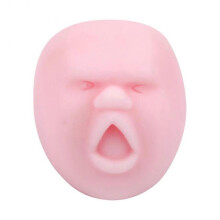 1Pc Creative Funny Human Face Emotion Vent Wreak Ball Stress Anxiety Relieve Hand Toy (Pink)