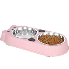 Premium Stainless Steel Pet Bowls with Built-In Water Feeder
