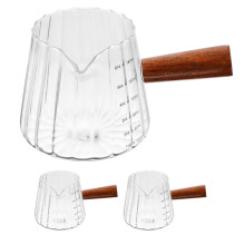 -Set - Espressotasse 180 ml mit Holzgriff und Milchkännchen