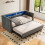 Grey Velvet Sofa Bed with USB Charging & Storage 1