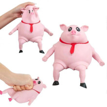 Anti-Stress Pig Squishy Toy, Cute Pink Piggy Stress Relief Squeeze Toy for Autism, Sensory Play and Decompression