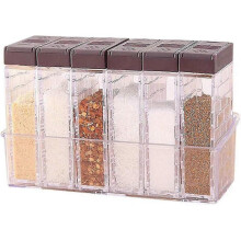 6-Piece Plastic Camping Spice Box Set with Salt & Pepper Shakers