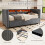 Grey Velvet Sofa Bed with USB Charging & Storage 4